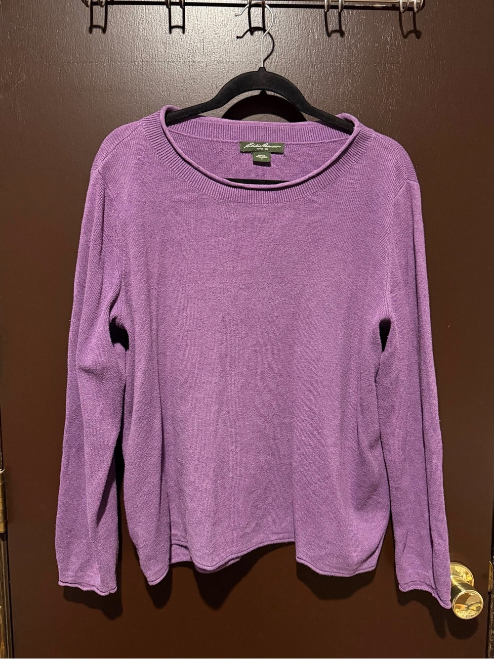 Eddie Bauer Purple Long Sleeve Crewneck Top